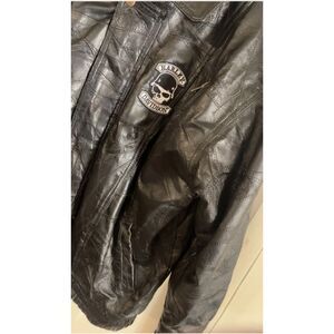 Italian Stone Harley Davidson Patch Genuine Leather Mens Jacket Size XL